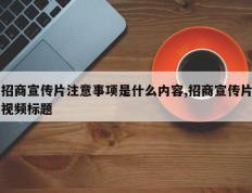 招商宣传片注意事项是什么内容,招商宣传片视频标题