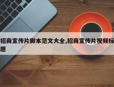 招商宣传片脚本范文大全,招商宣传片视频标题
