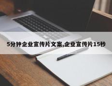 5分钟企业宣传片文案,企业宣传片15秒