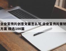 企业宣传片创意文案怎么写,企业宣传片策划方案 精选100篇