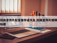 招商宣传片配音推荐语大全,招商宣传片视频标题