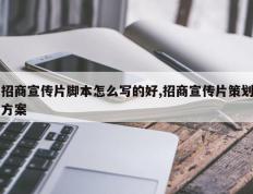招商宣传片脚本怎么写的好,招商宣传片策划方案
