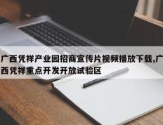 广西凭祥产业园招商宣传片视频播放下载,广西凭祥重点开发开放试验区