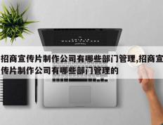 招商宣传片制作公司有哪些部门管理,招商宣传片制作公司有哪些部门管理的
